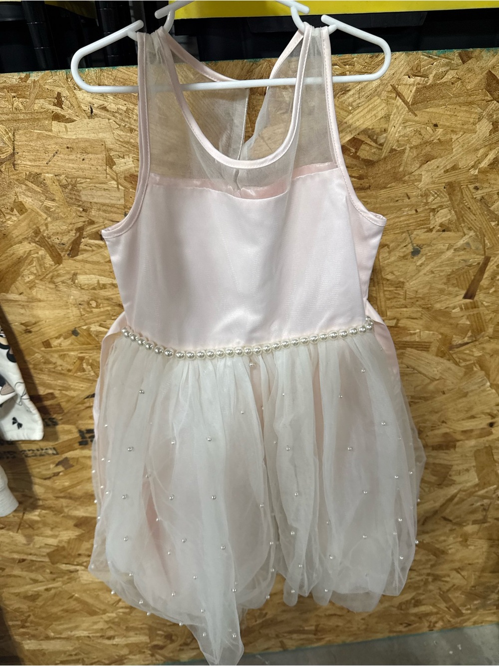 American Princess Light Pink Pearl-Trim Tulle Dress